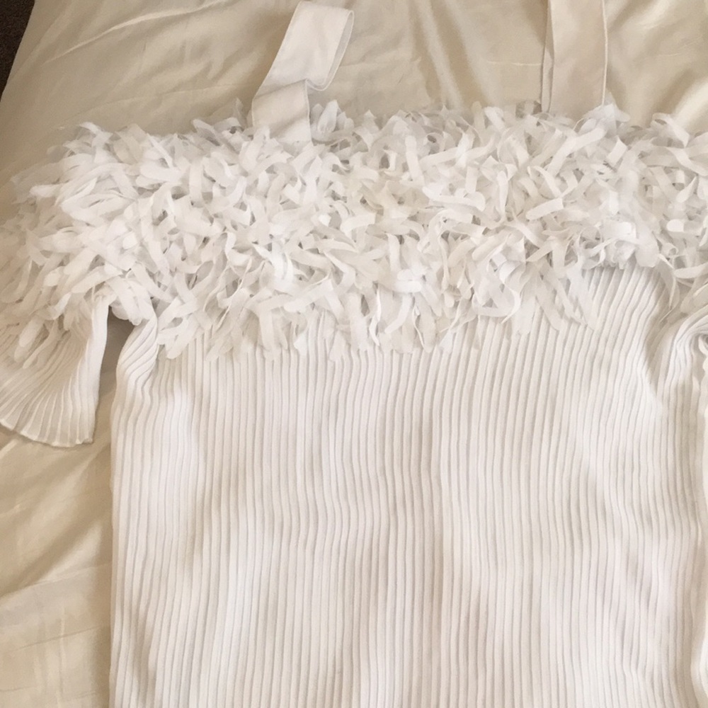 White flyaway blouse